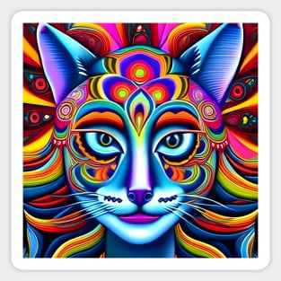 Catgirl DMTfied (22) - Trippy Psychedelic Art Sticker